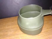 Военная складная пластиковая кружка Wildo Fold-A-Cup. Олива. Чашка-миска объём 200 ml (лот №4)
