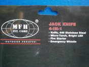 Нож Jack MFH Германия, 4 в 1 ( нож, фонарь, огниво, свисток ).