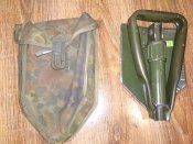 Складная лопатка с чехлом армии Бундесвер/Bundeswehr. Оригинал, клеймо, Германия. №38