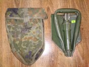 Складная лопатка с чехлом армии Бундесвер/Bundeswehr. Оригинал, клеймо, Германия. №36