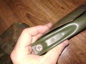 Складная лопатка с чехлом армии Бундесвер/Bundeswehr. Оригинал, клеймо, Германия. №36