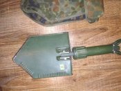 Складная лопатка с чехлом армии Бундесвер/Bundeswehr. Оригинал, клеймо, Германия. №36