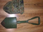 Складная лопатка с чехлом армии Бундесвер/Bundeswehr. Оригинал, клеймо, Германия. №36