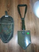 Складная лопатка с чехлом армии Бундесвер/Bundeswehr. Оригинал, клеймо, Германия. №35