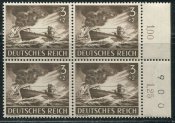 Рейх Вермахт подводная лодка квартблок MNH **