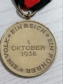 Медаль "В память 1 октября 1938 года"