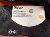 Спортивные носки чёрные 6 пар Crivit 39-40,Germany.