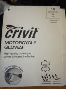 Мотоперчатки новые "Crivit" 8р