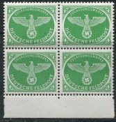 Рейх орлы полевая почта квартблок MNH **