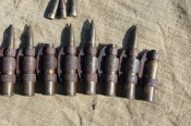 Фрагмент пулеметной ленты с патроном 7.62 на 54 -1925года