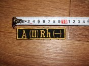 Лот №А1918 Нашивка Украина группа крови A(II)Rh- вышивка (желтая) от 1 грн.