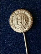Спортзнак для Молодежи RJA, бунтметалл, серебрение,клеймо, игла
