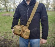 Тактическая поясная сумка с ремнем на плечо, Койот