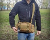 Тактическая поясная сумка с ремнем на плечо, Койот