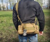 Тактическая поясная сумка с ремнем на плечо, Койот
