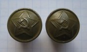 Пуговицы погонные ВОВ образца 1943 года защитные пара 2 шт.