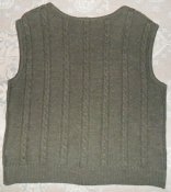 Тірольська шерстяна кофта-безрукавка, колір хакі, розмір XL