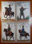 Униформа Российского Императорского войска 1812 г. Цветные глянцевые открытки. 30 шт.