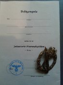 Нагрудный штурмовой пехотный знак (Бронза)