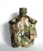 Туристическая, армейская фляга с котелком в чехле US Tactical (мультикам)