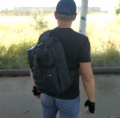 Тактический (военный) однолямочный рюкзак на 16 литров с системой M.O.L.L.E (черный)