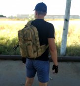 Тактический (военный) однолямочный рюкзак на 16 литров с системой M.O.L.L.E (койот)