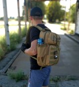 Тактический (военный) однолямочный рюкзак на 16 литров с системой M.O.L.L.E (койот)