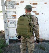 Тактический городской рюкзак с системой M.O.L.L.E (олива)