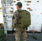 Тактический городской рюкзак с системой M.O.L.L.E (олива)