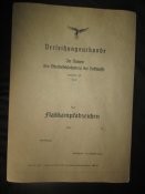 Наградной лист к Знаку Зенитной артелерии и ПВО ВВС Люфтвафе.(реплика)