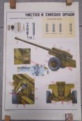Плакат СССР Чистка и смазка орудий М-46 и М-47
