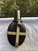 Фляга общевойсковая,wh,в бакелито-деревянном шпоне,якобы для жарких климатов.