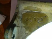 Бронзовая деталь к станку Соколова (1919 год, серийный номер на детали) номер №