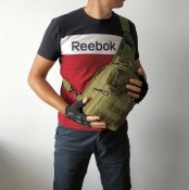 Рюкзак однолямочный 7 литров, тактическая военная сумка (олива)