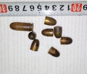 Пули 45 АСР (Томсон) 42року. 7 шт. + 1 ММГ