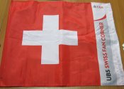 Флаг Швейцария двухслойный, UBS Swiss fan corner, размер 50 х 60 см