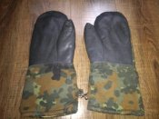 Рукавицы зимние на меху в камуфляже Flecktarn (флектарн) со вставками кожи армии Бундесвер. р.7 №11