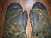 Рукавицы зимние на меху в камуфляже Flecktarn (флектарн) со вставками кожи армии Бундесвер. р.7 №11