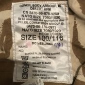 Чехол противоосколочного бронежилета DDPM Flak Vest 180/116 , Британия