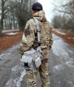 Тактическая набедренная сумка/барсетка плечевая (Пиксель)