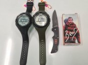 Часы Skmei 1025 черные и нож  Gerber складной