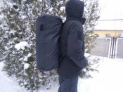 Рюкзак-баул 60 л, тканина Оксфорд 600D, чорний, горизонтальна загрузка.