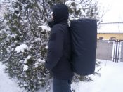 Рюкзак-баул 60 л, тканина Оксфорд 600D, чорний, горизонтальна загрузка.