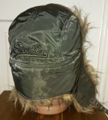 Шапка-вушанка SuperDry military grey color, розмір 57-59
