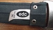 Ремень, пояс серый Edc, размер 100 х 4,5 см, лёгкое б/у, Швейцария