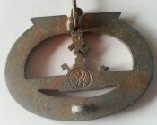 Рейх Нагрудный знак подводника / U-Boot-Kriegsabzeichen коллекционное состояние остатки позолоты