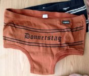 Трусы Германия Montag, Donnerstag.