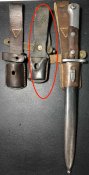 Подвес для штык ножа системы МаузерМ48 (Югославия), оригинал, WWII