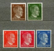 Почтовые марки, рейх (5 шт). Гитлер