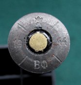 Болгарский патрон 8х56R в стальной лакированной гильзе. 1944 год.